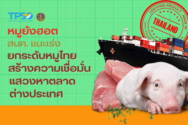 หมูยังฮอต สนค. แนะเร่งยกระดับหมูไทย สร้างความเชื่อมั่น แสวงหาตลาดต่างประเทศ