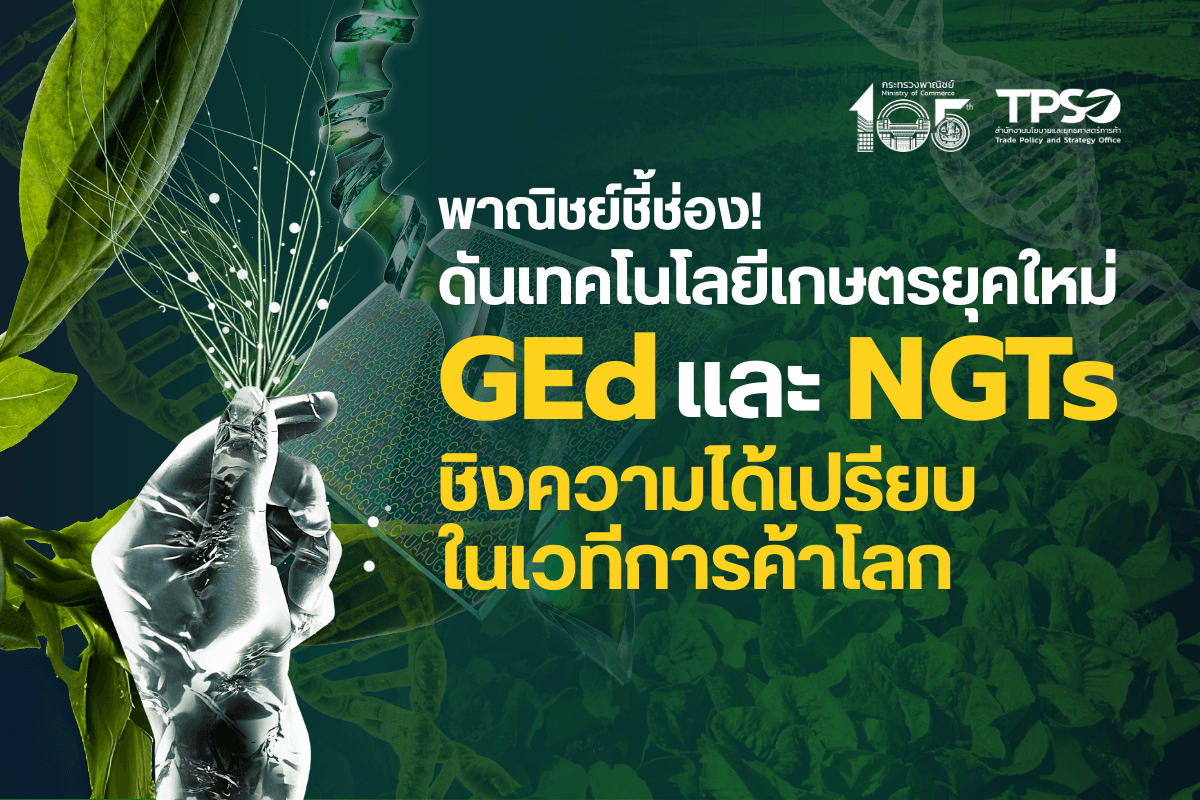 พาณิชย์ชี้ช่อง! ดันเทคโนโลยีเกษตรยุคใหม่ GEd และ NGTs ชิงความได้เปรียบในเวทีการค้าโลก