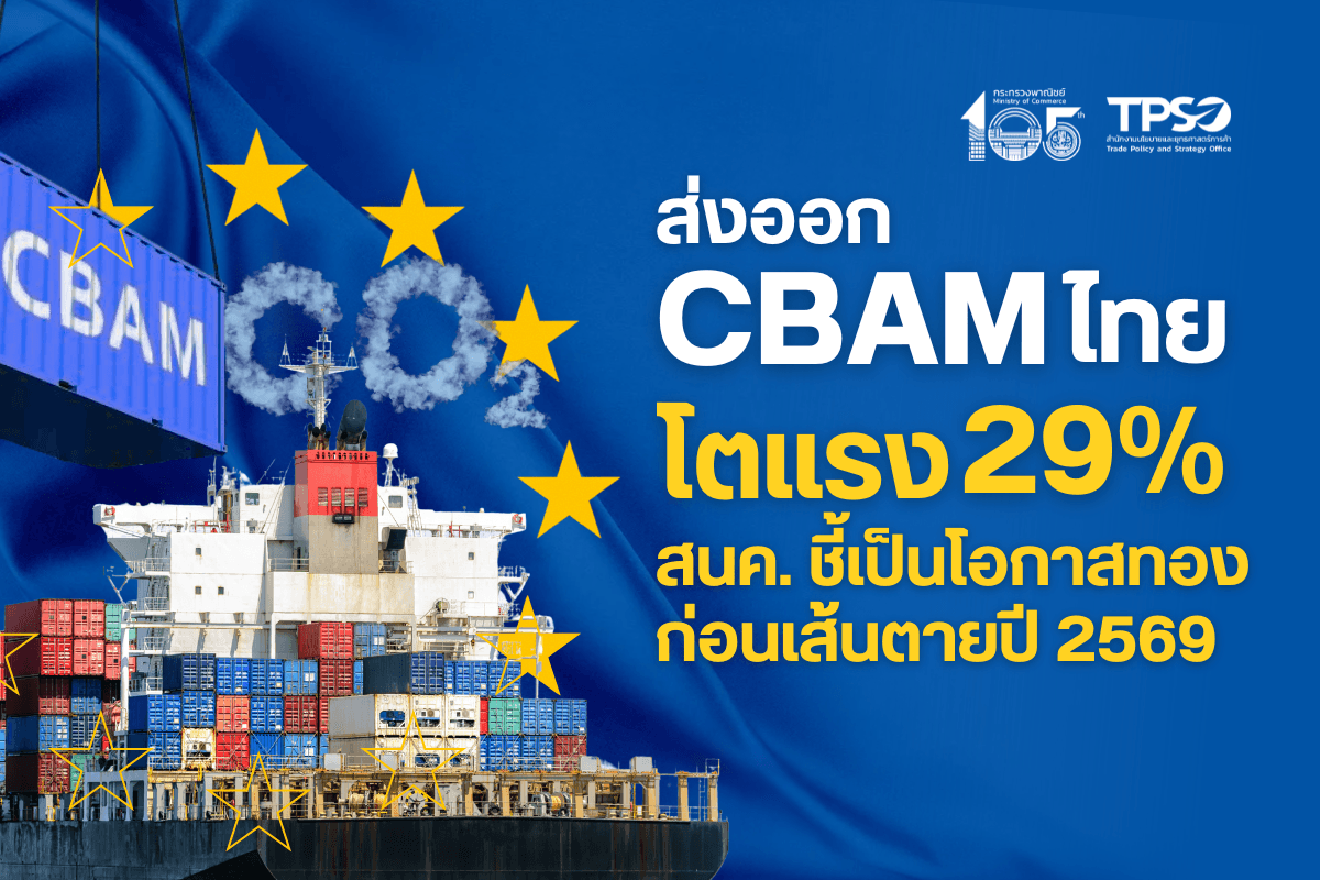 ส่งออก CBAM ไทยโตแรง 29% สนค. ชี้เป็นโอกาสทองก่อนเส้นตายปี 2569