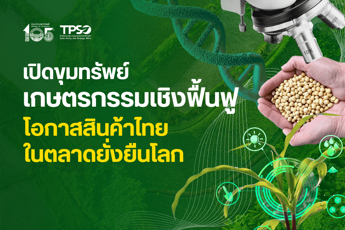 เปิดขุมทรัพย์ “เกษตรกรรมเชิงฟื้นฟู” โอกาสสินค้าไทยในตลาดยั่งยืนโลก